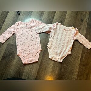 Carter's Pink Heart and Floral Bodysuits
